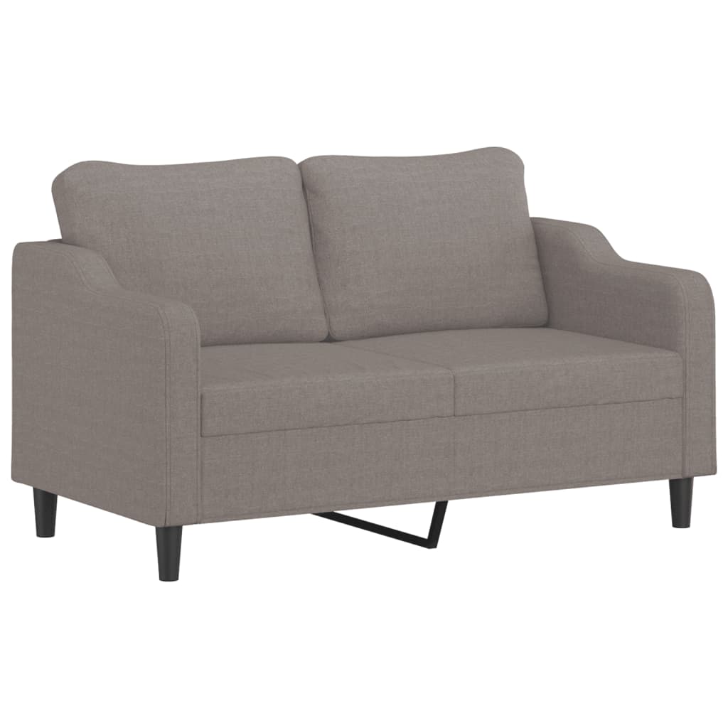Kelano - 2-sits soffa med prydnadskuddar taupe 140 cm tyg
