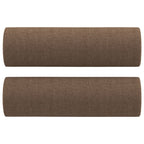 3-sitssoffa med prydnadskuddar brun 180 cm tyg