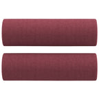 Serando - 3-sitssoffa med prydnadskuddar vinröd 180 cm Tyg