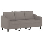 Helaro - 3-sitssoffa med prydnadskuddar taupe 180 cm tyg