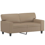 Moralis - 2-sits soffa med prydnadskuddar cappuccino 120 cm konstläder