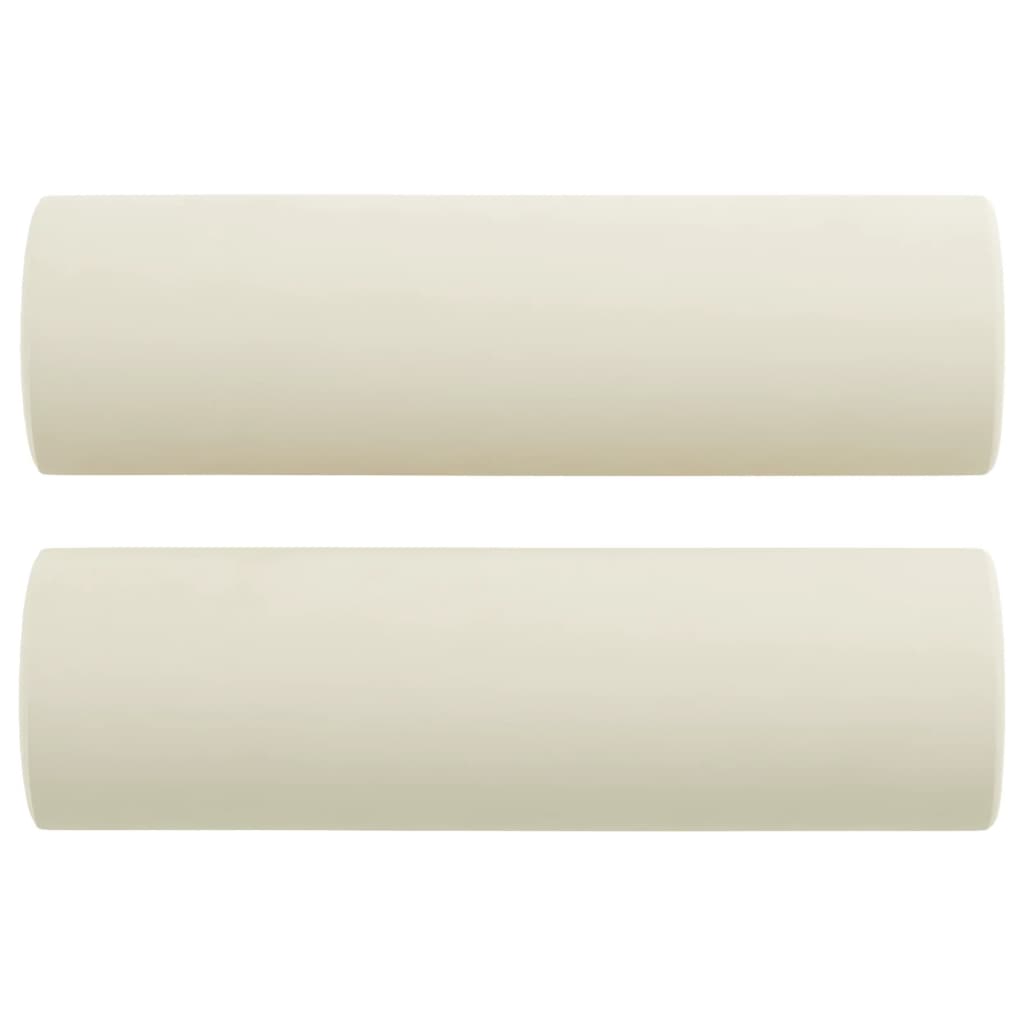 Calvira - 2-sitssoffa med prydnadskuddar gräddvit 120 cm sammet