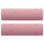 3-sitssoffa med prydnadskuddar rosa 180 cm sammet