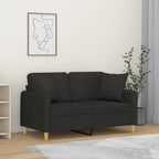 Morali - 2-sits soffa med prydnadskuddar svart 120 cm tyg