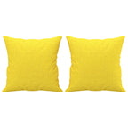 2-sits soffa med prydnadskuddar ljusgul 120 cm tyg