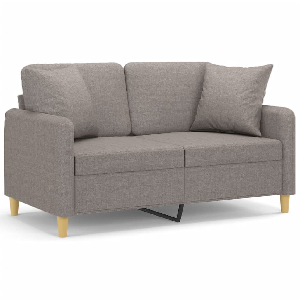 Javonne - 2-sits soffa med prydnadskuddar taupe 120 cm tyg
