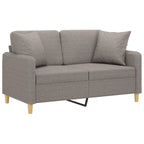 Javonne - 2-sits soffa med prydnadskuddar taupe 120 cm tyg