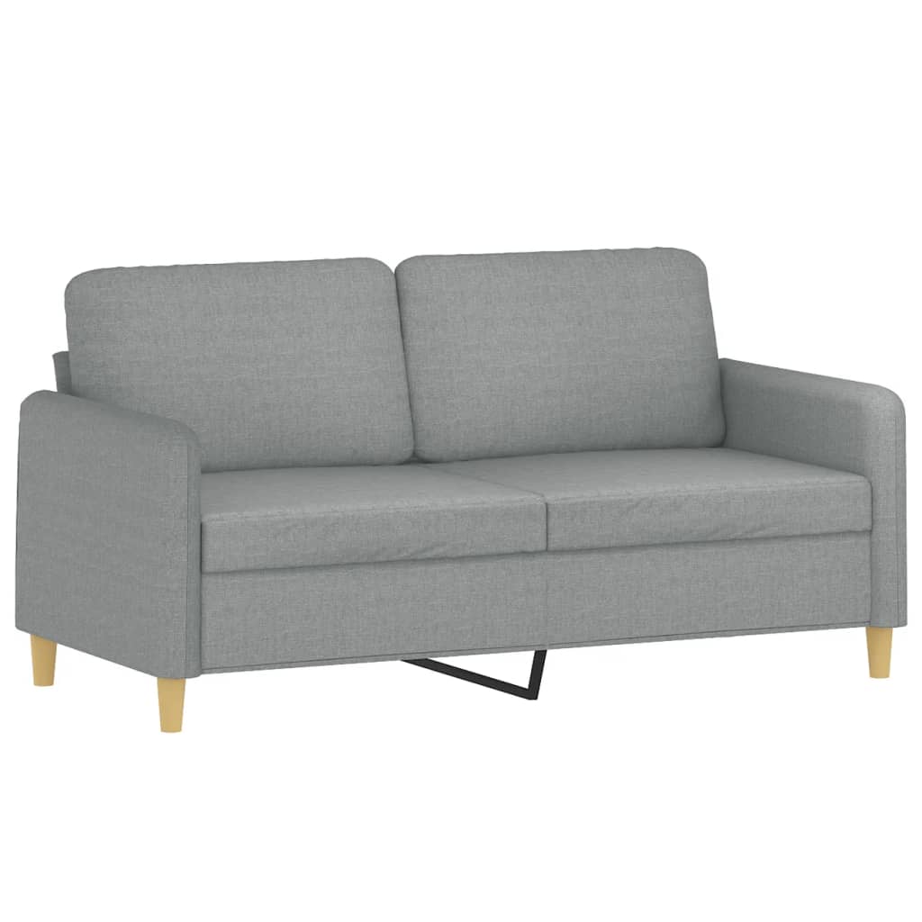 Elvace - 2-sits soffa med prydnadskuddar ljusgrå 140 cm tyg