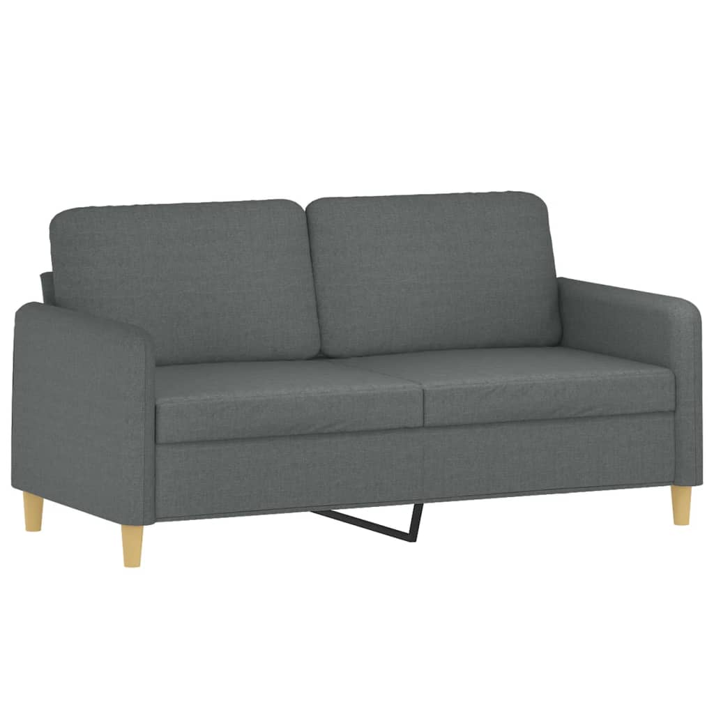 Seranto - 2-sits soffa med prydnadskuddar mörkgrå 140 cm tyg