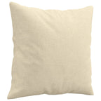 2-sits soffa med prydnadskuddar gräddvit 140 cm tyg