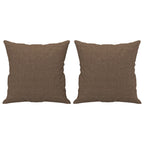 2-sits soffa med prydnadskuddar brun 140 cm tyg