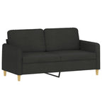 Nevira - 2-sits soffa med prydnadskuddar svart 140 cm tyg