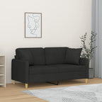 Nevira - 2-sits soffa med prydnadskuddar svart 140 cm tyg