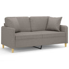 Yerano - 2-sits soffa med prydnadskuddar taupe 140 cm tyg