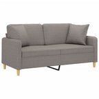 Yerano - 2-sits soffa med prydnadskuddar taupe 140 cm tyg