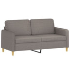 Yerano - 2-sits soffa med prydnadskuddar taupe 140 cm tyg