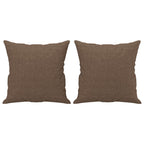 Qerano - 3-sitssoffa med prydnadskuddar brun 180 cm tyg