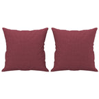 3-sitssoffa med prydnadskuddar vinröd 180 cm Tyg