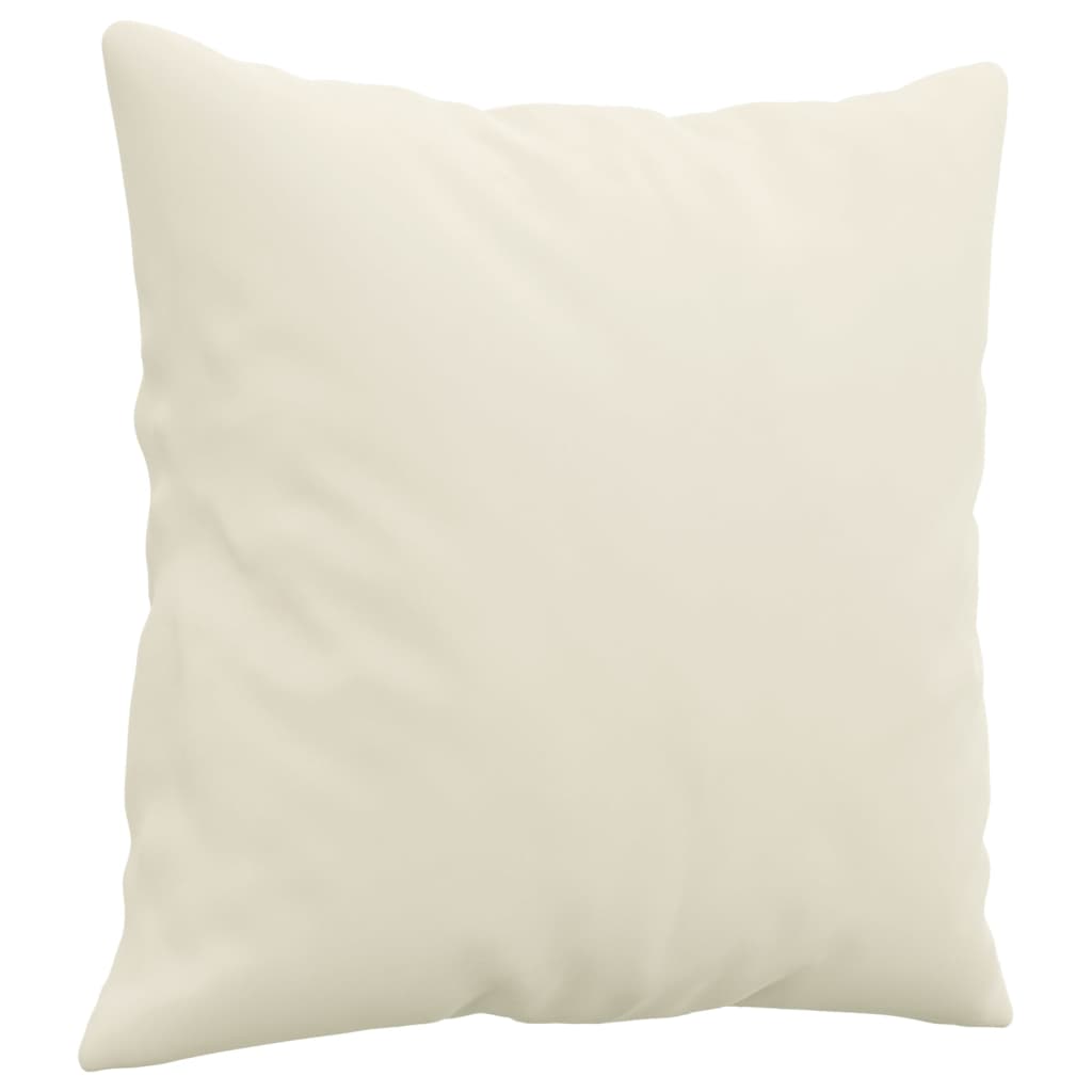 Weslin - 2-sitssoffa med prydnadskuddar gräddvit 120 cm sammet