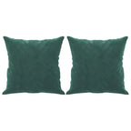 2-sitssoffa med prydnadskuddar mörkgrön 140 cm sammet