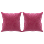 Querano - 2-sitssoffa med prydnadskuddar vinröd 140 cm sammet