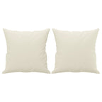 3-sitssoffa med prydnadskuddar gräddvit 180 cm sammet