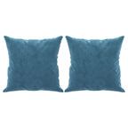 Ferlis - 3-sitssoffa med prydnadskuddar blå 180 cm sammet