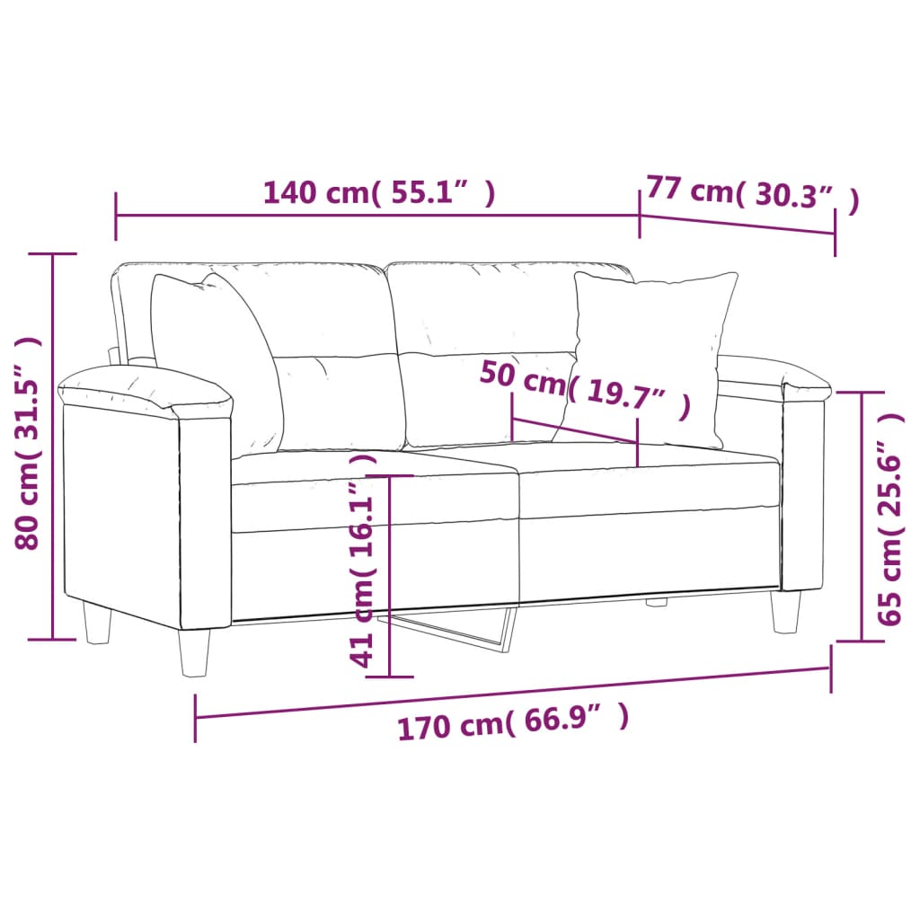 Alvoro - 2-sits soffa med prydnadskuddar gräddvit 140 cm konstläder
