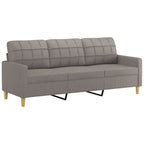 3-sitssoffa med fotpall taupe 180 cm tyg