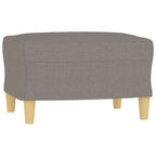 3-sitssoffa med fotpall taupe 180 cm tyg
