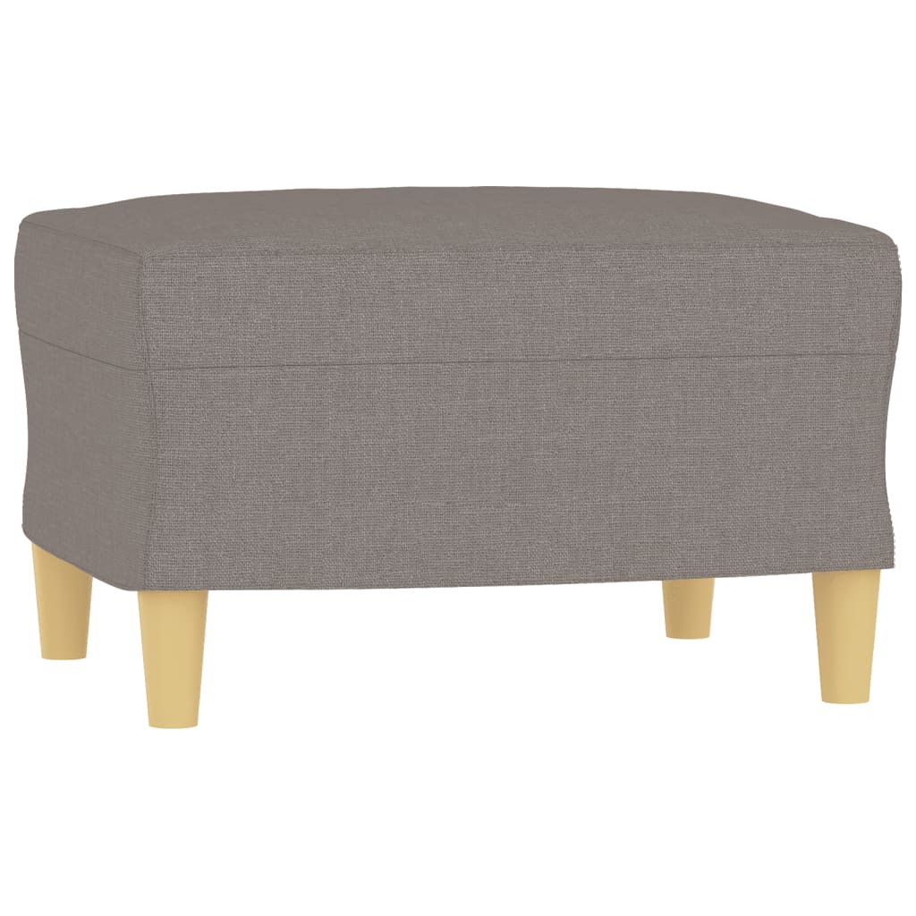 3-sitssoffa med fotpall taupe 180 cm tyg