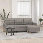 3-sitssoffa med fotpall taupe 180 cm tyg