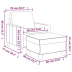 Devani - Fåtölj med fotpall svart 60 cm konstläder