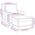 Zalmio - Fåtölj med fotpall vinröd 60 cm tyg