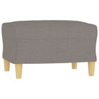 3-sitssoffa med fotpall taupe 180 cm tyg