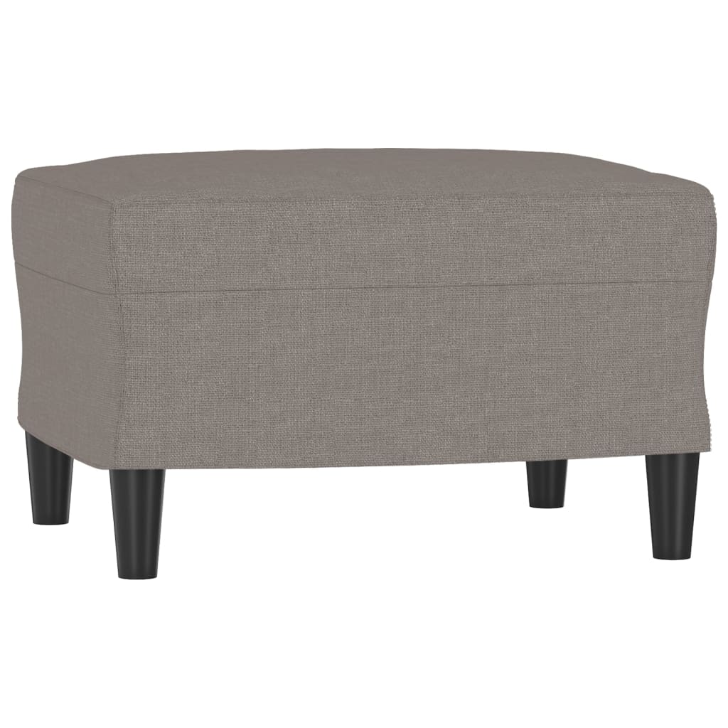 3-sitssoffa med fotpall taupe 180 cm tyg