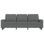 3-sitssoffa med fotpall Mörkgrå 180 cm tyg