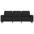3-sitssoffa med fotpall Svart 180 cm tyg