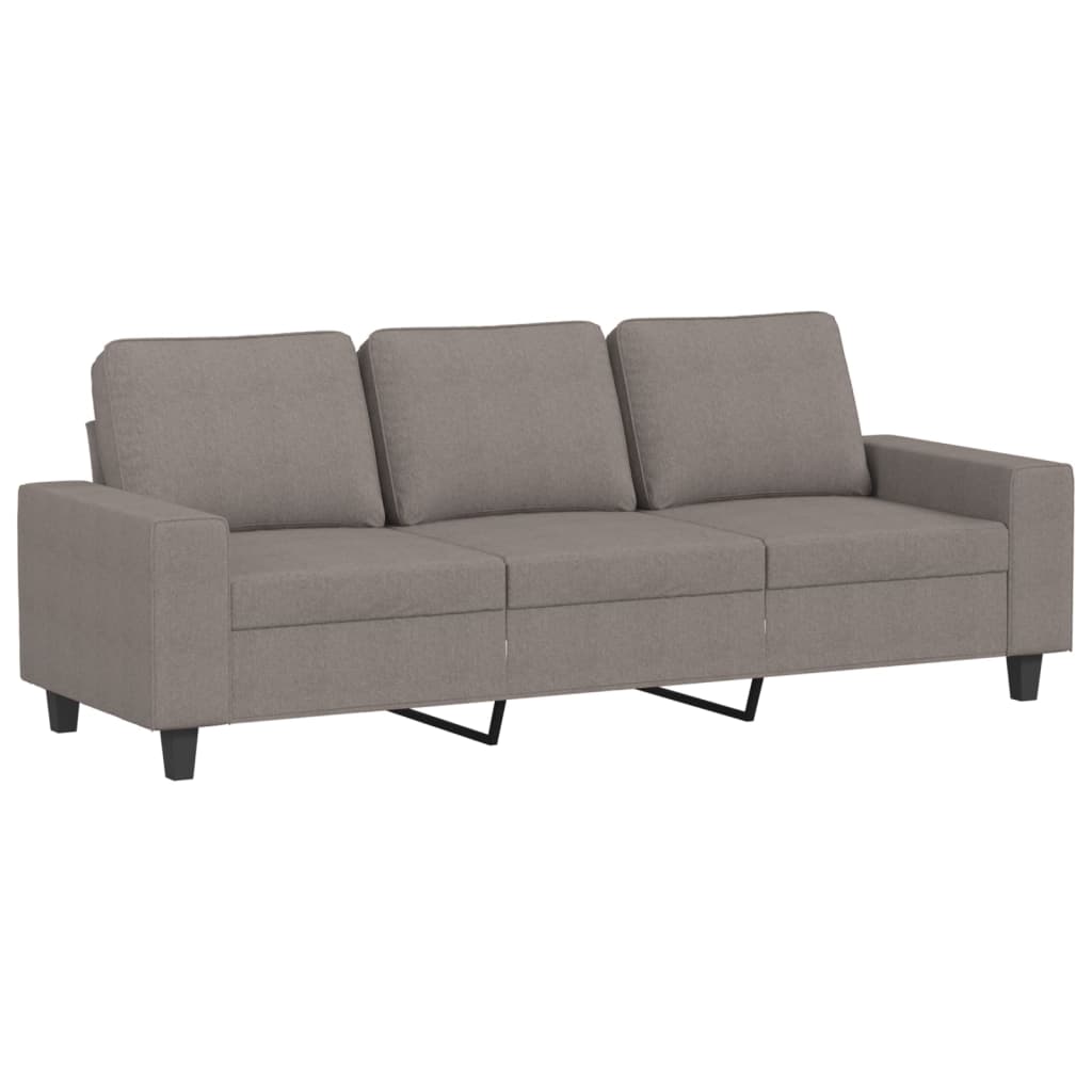 3-sitssoffa med fotpall taupe 180 cm tyg