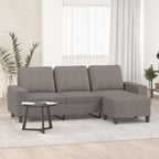 3-sitssoffa med fotpall taupe 180 cm tyg
