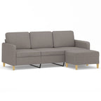 3-sitssoffa med fotpall taupe 180 cm tyg