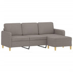 3-sitssoffa med fotpall taupe 180 cm tyg