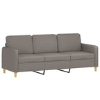 3-sitssoffa med fotpall taupe 180 cm tyg