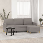 3-sitssoffa med fotpall taupe 180 cm tyg