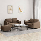 Lyon – Soffgrupp med kuddar 3 delar brun tyg