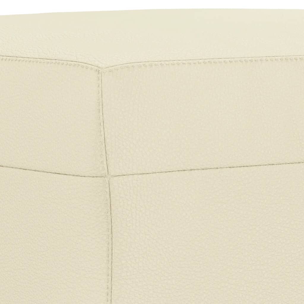 Helsinki - Soffgrupp med kuddar 3 delar gräddvit konstläder