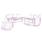 Helsinki - Soffgrupp med kuddar 3 delar gräddvit konstläder