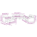 Marvello - Soffgrupp med kuddar 4 delar svart mikrofibertyg