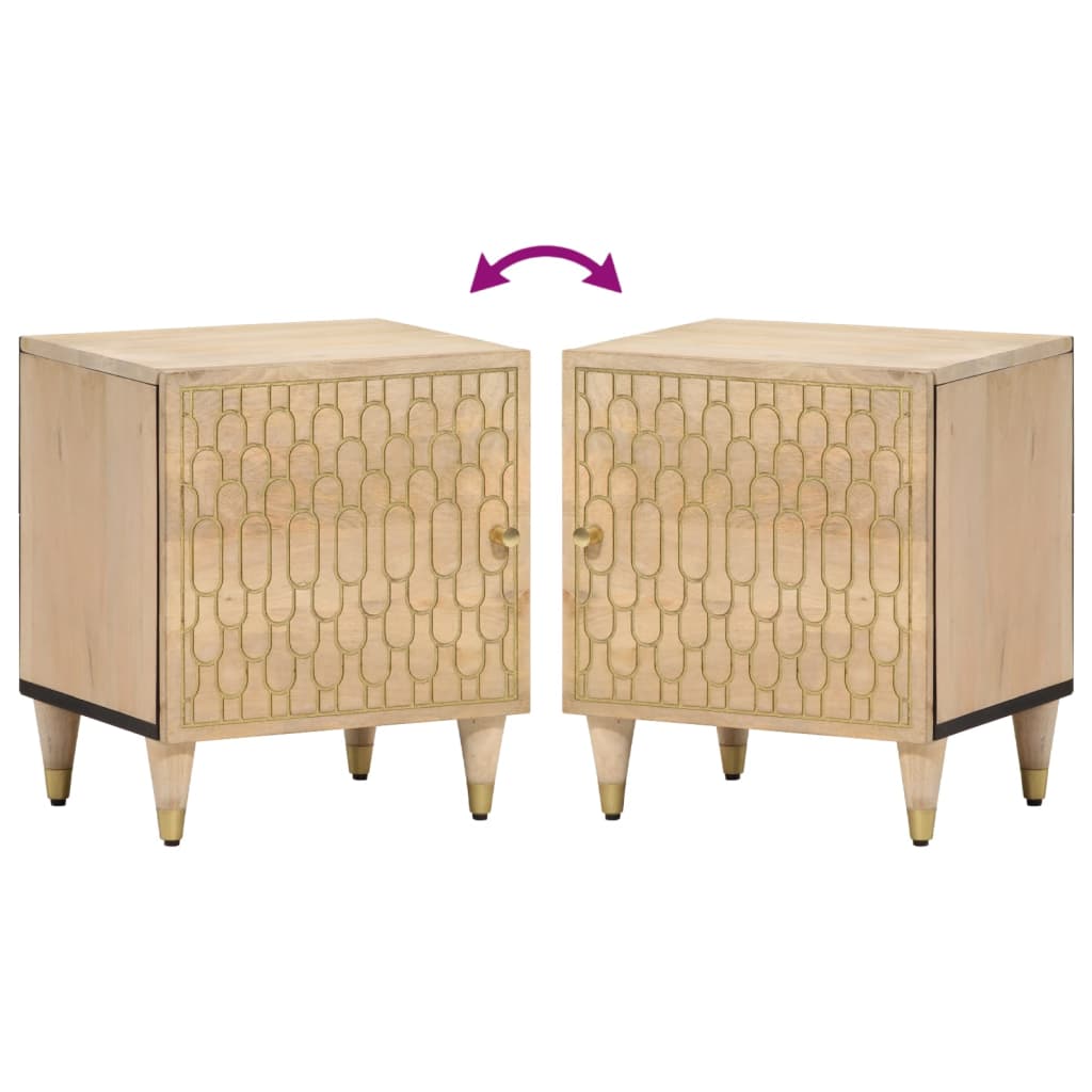 Torvelli - Nattduksbord 2 st 40x33x46 cm massivt mangoträ