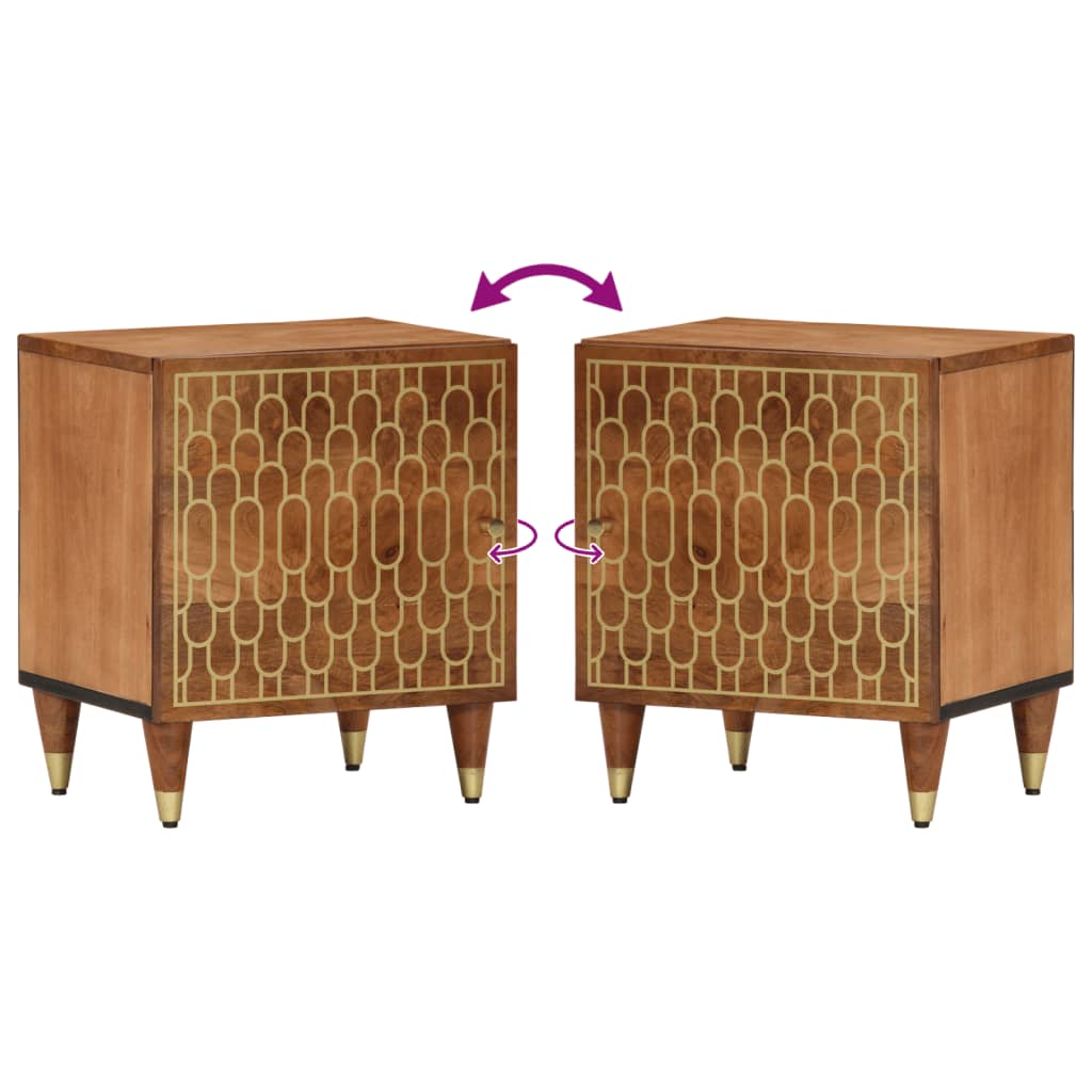 Hernavo - Nattduksbord 2 st 40x33x46 cm massivt mangoträ